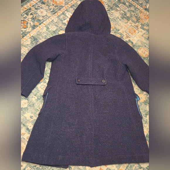 Mini Boden Purple Wool Blend Duffle Coat - Picture 10 of 11